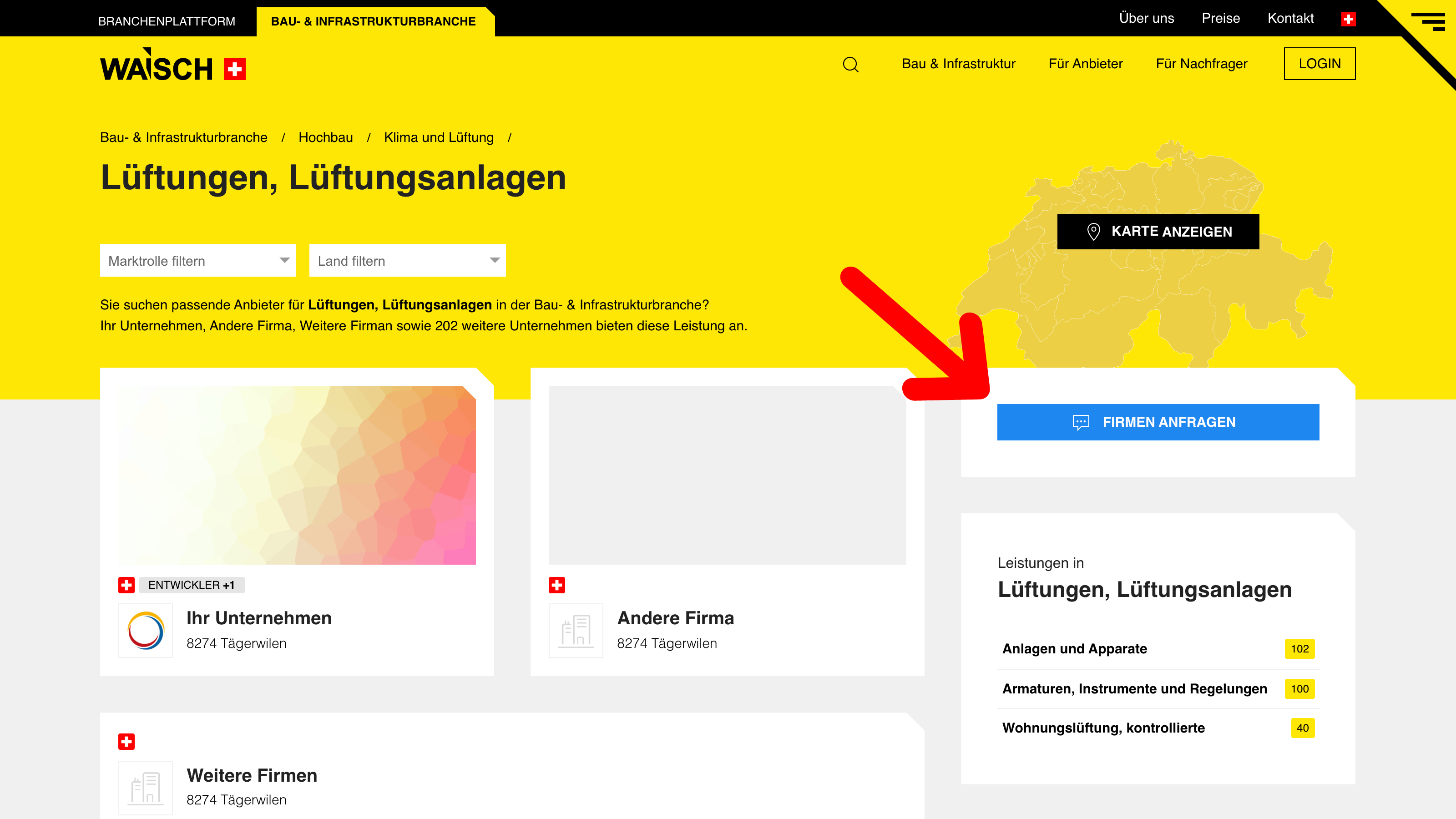 Direkt kontaktieren und Angebot einholen (1)